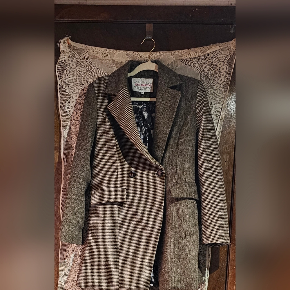 Pink Martini Dark Academia Pea Coat Medium